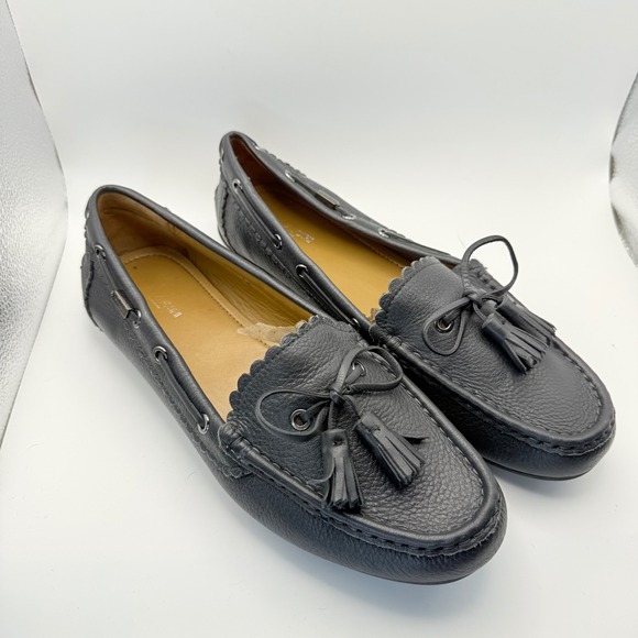 Women's Coach Dark Navy Loafers Leather with Tassel Comfort Shoe Size 11 - Picture 1 of 8